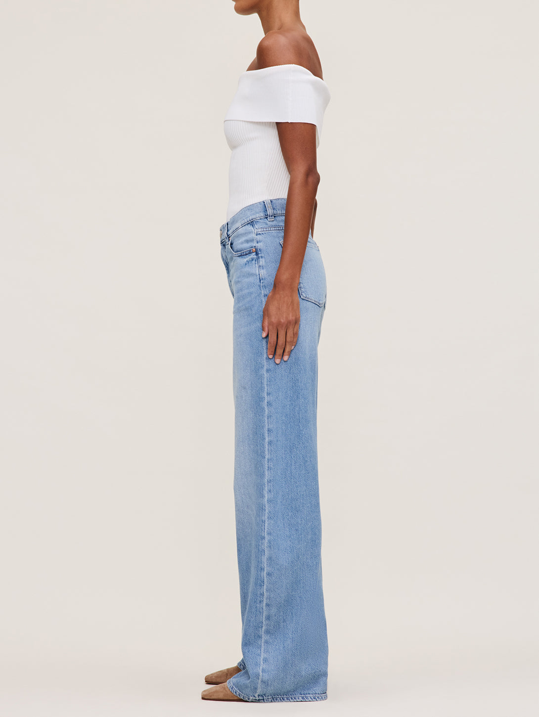 Hepburn Wide Leg Jean - River Bank