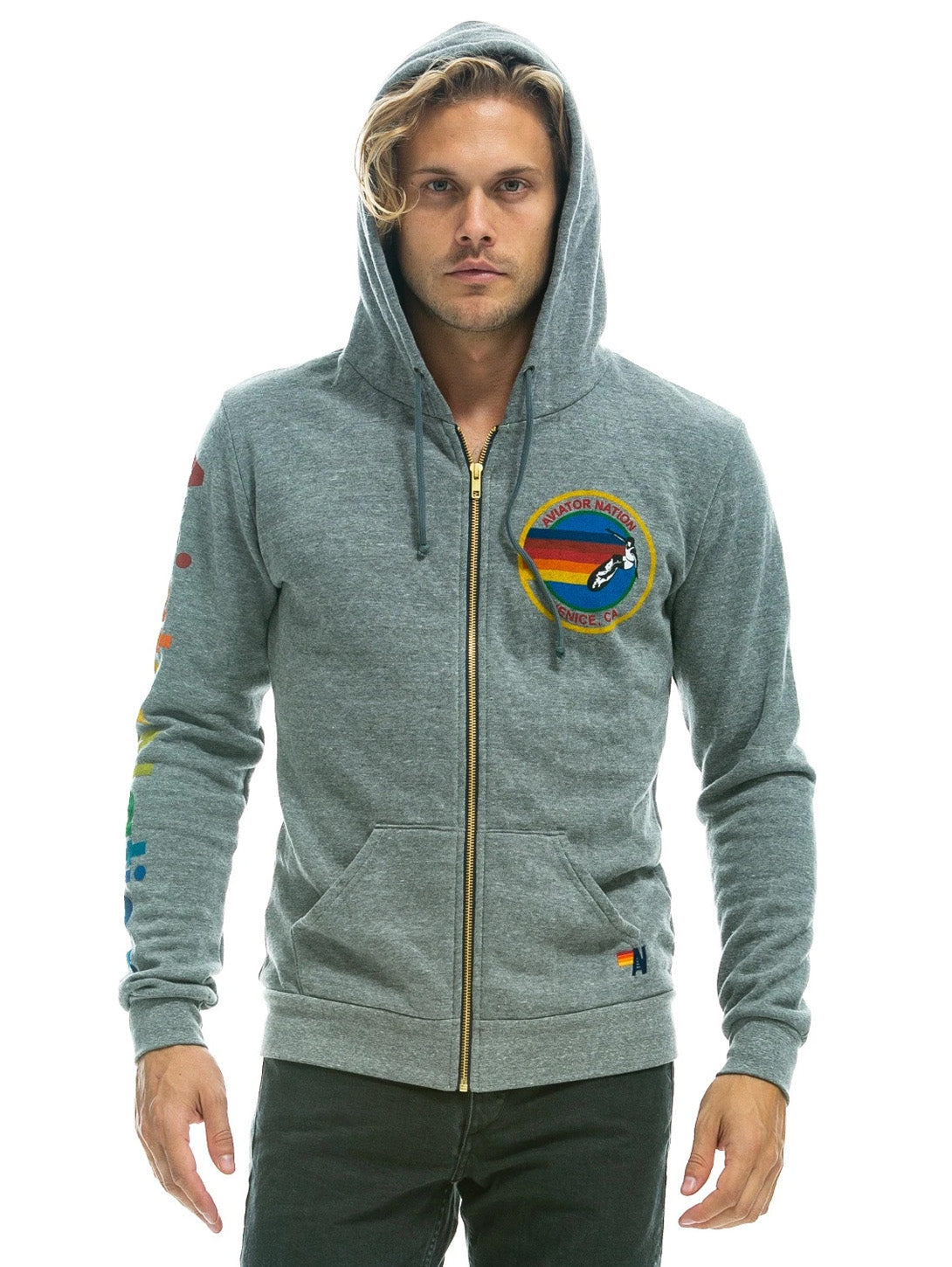 Logo Zip Hoodie - Heather Grey