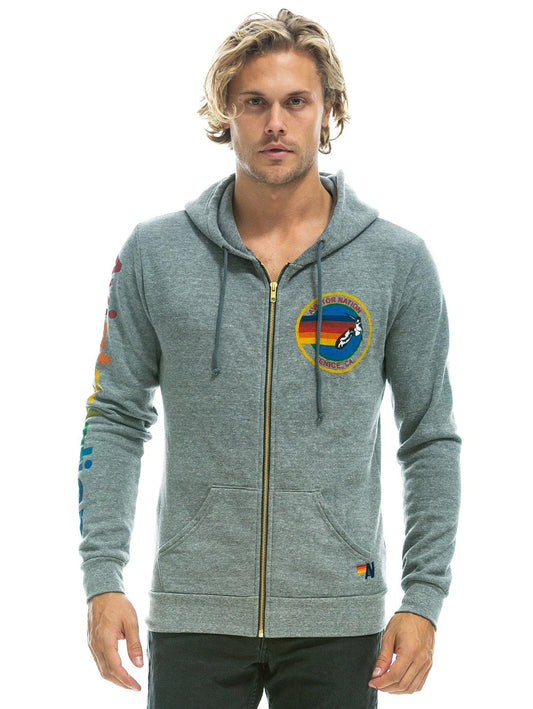 Logo Zip Hoodie - Heather Grey