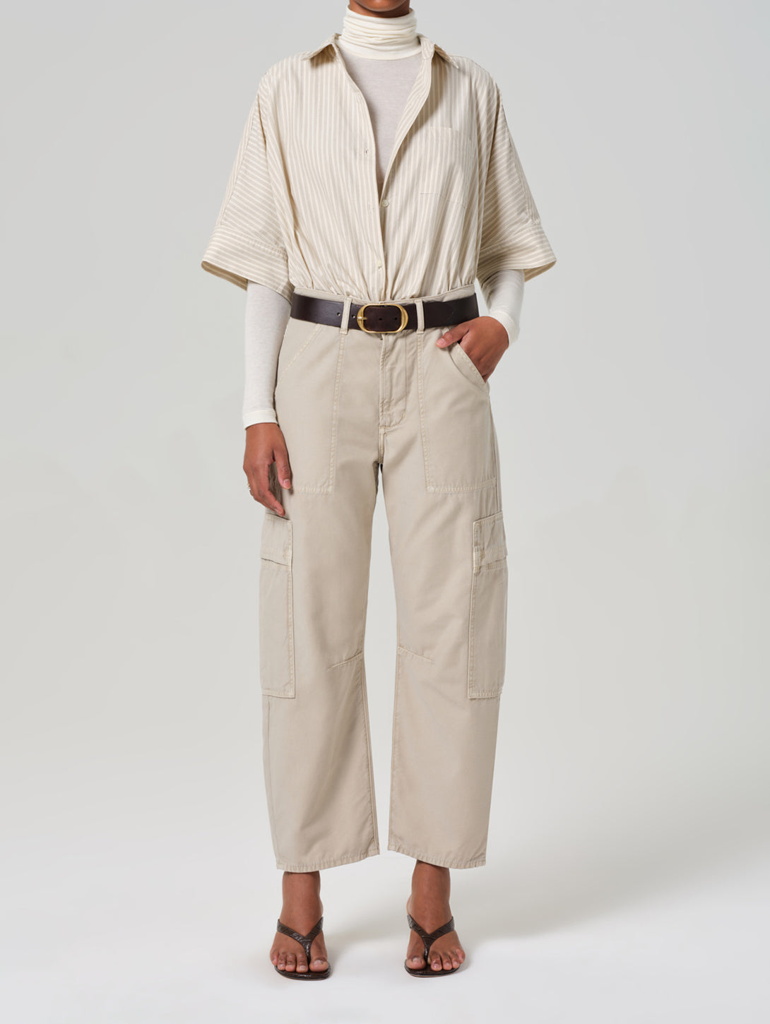 Marcelle Low Slung Easy Cargo Pant - Burnished Quartz