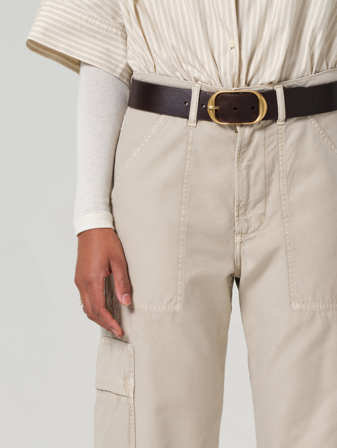 Marcelle Low Slung Easy Cargo Pant - Burnished Quartz