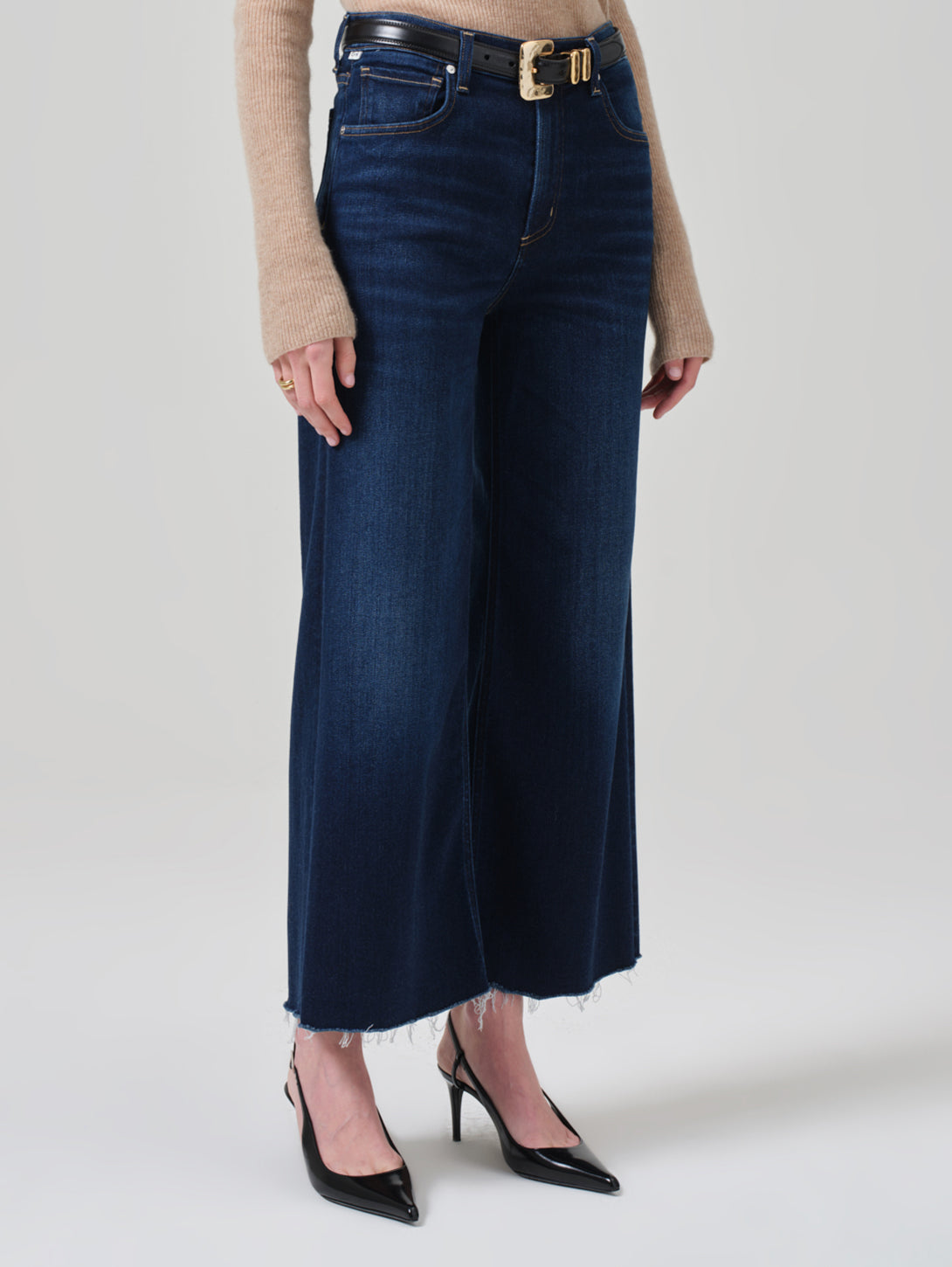 Lyra Wide Leg Crop Jean - Lotus