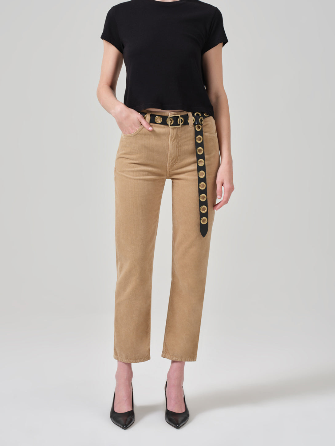 Zurie Straight Leg Corduroy Pant - Champagne