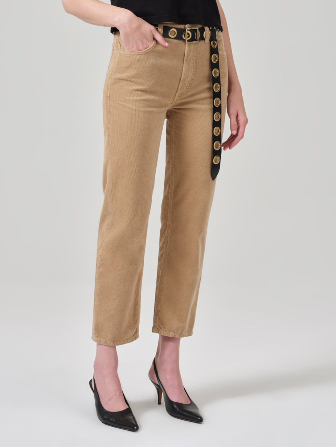 Zurie Straight Leg Corduroy Pant - Champagne