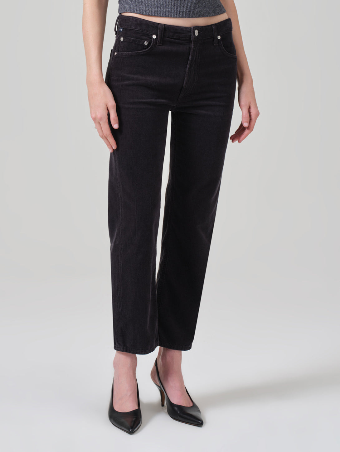 Zurie Straight Leg Corduroy Pant - Cracked Pepper