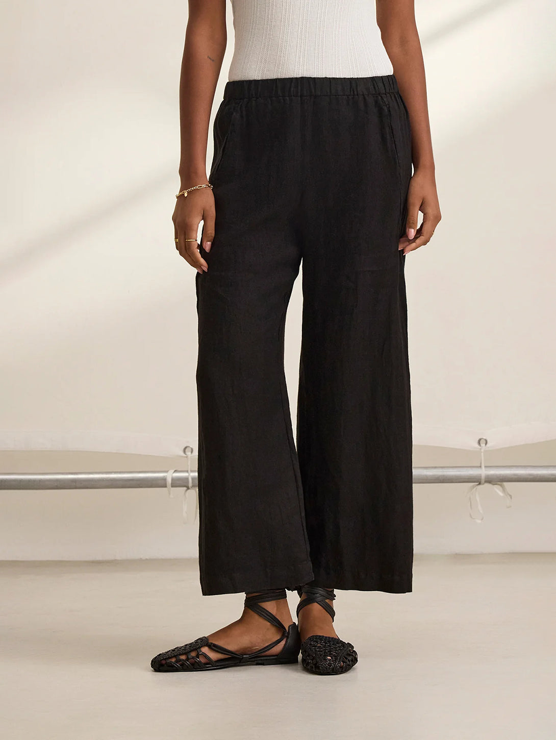 Lola Linen Pant - Black