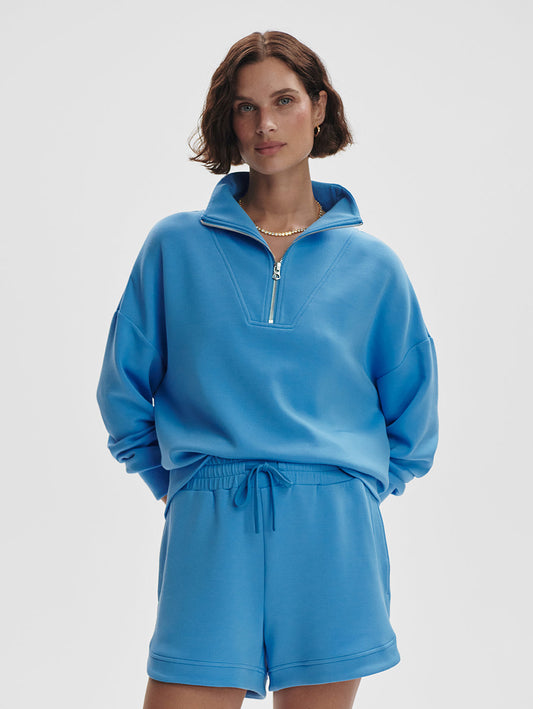 Hawley Half Zip Sweatshirt - Azure Blue