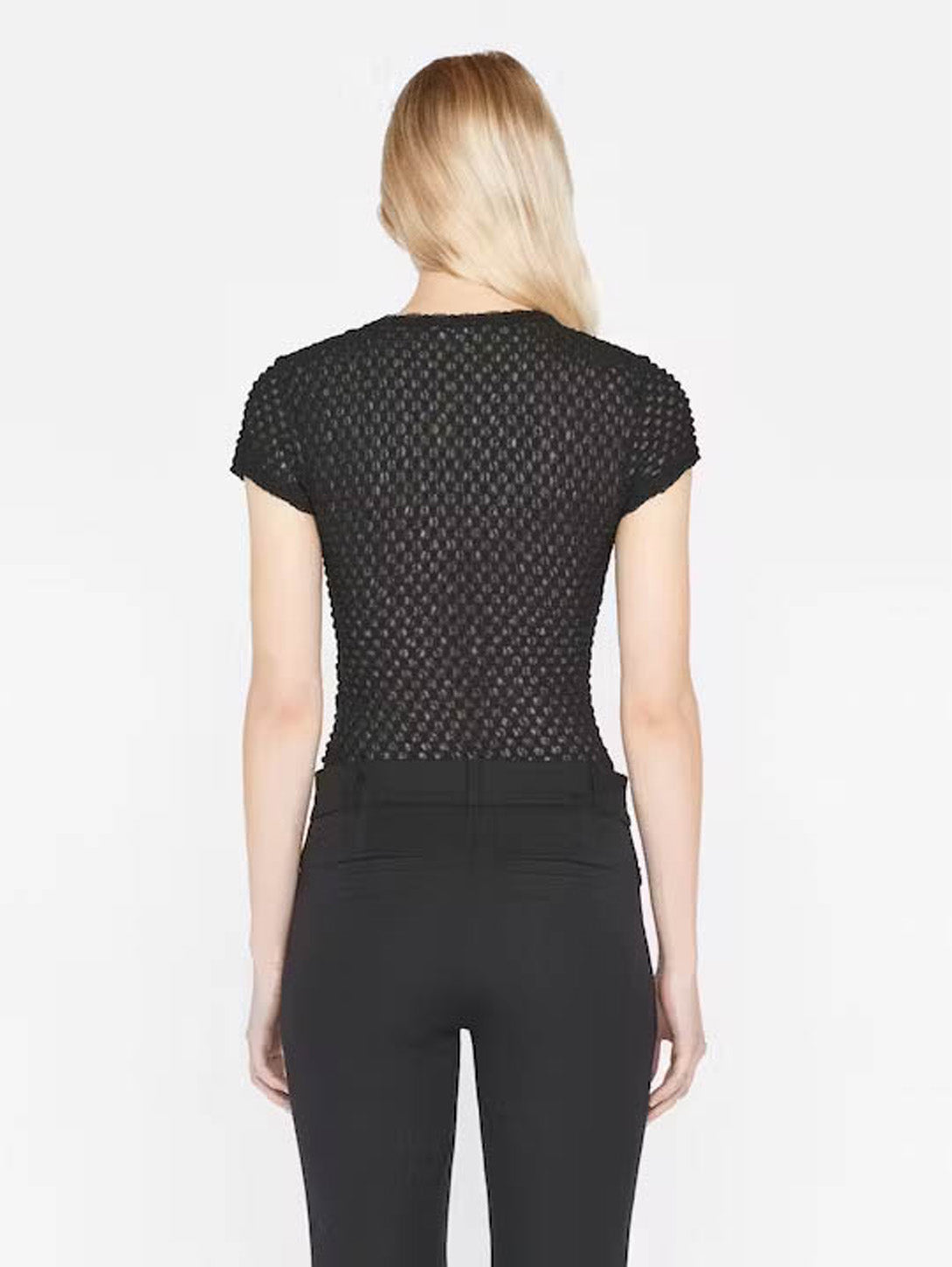 Mesh Lace Baby Tee - Noir