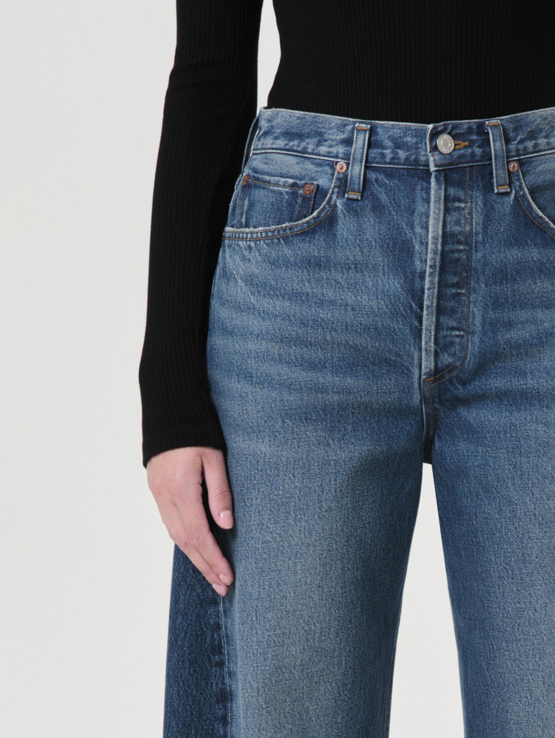 Luna Pieced Curved Taper Jean - Split