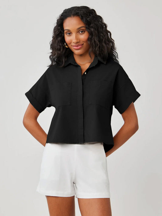 Two Pocket Short Sleeve Shirt - Black