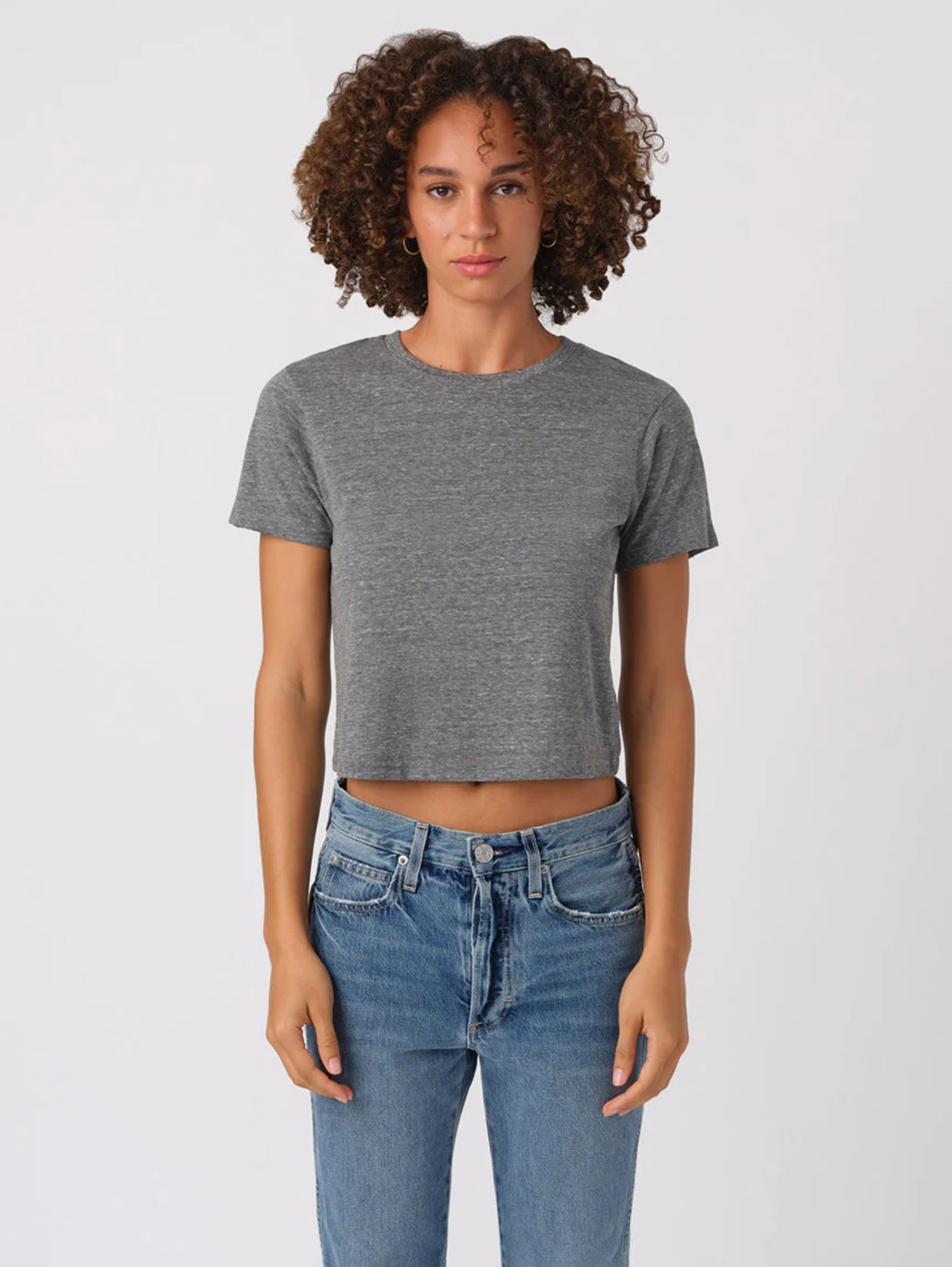 Short Sleeve Babe Tee - Heather Grey