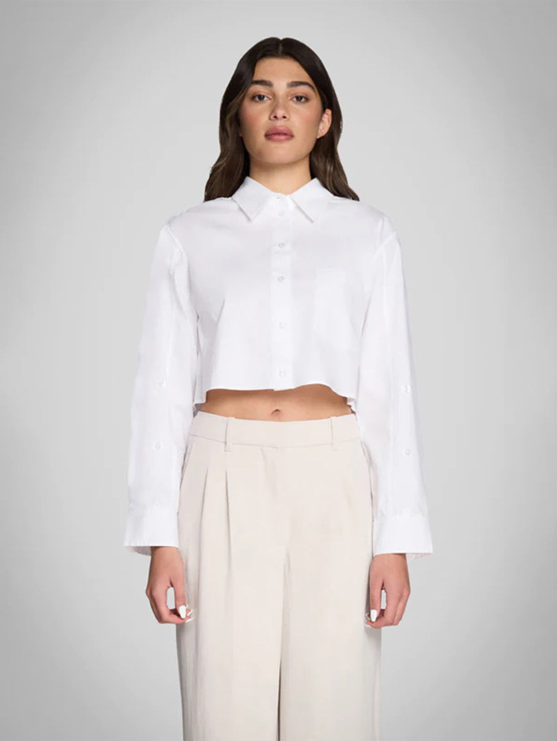 Simply Cropped Shirt - White