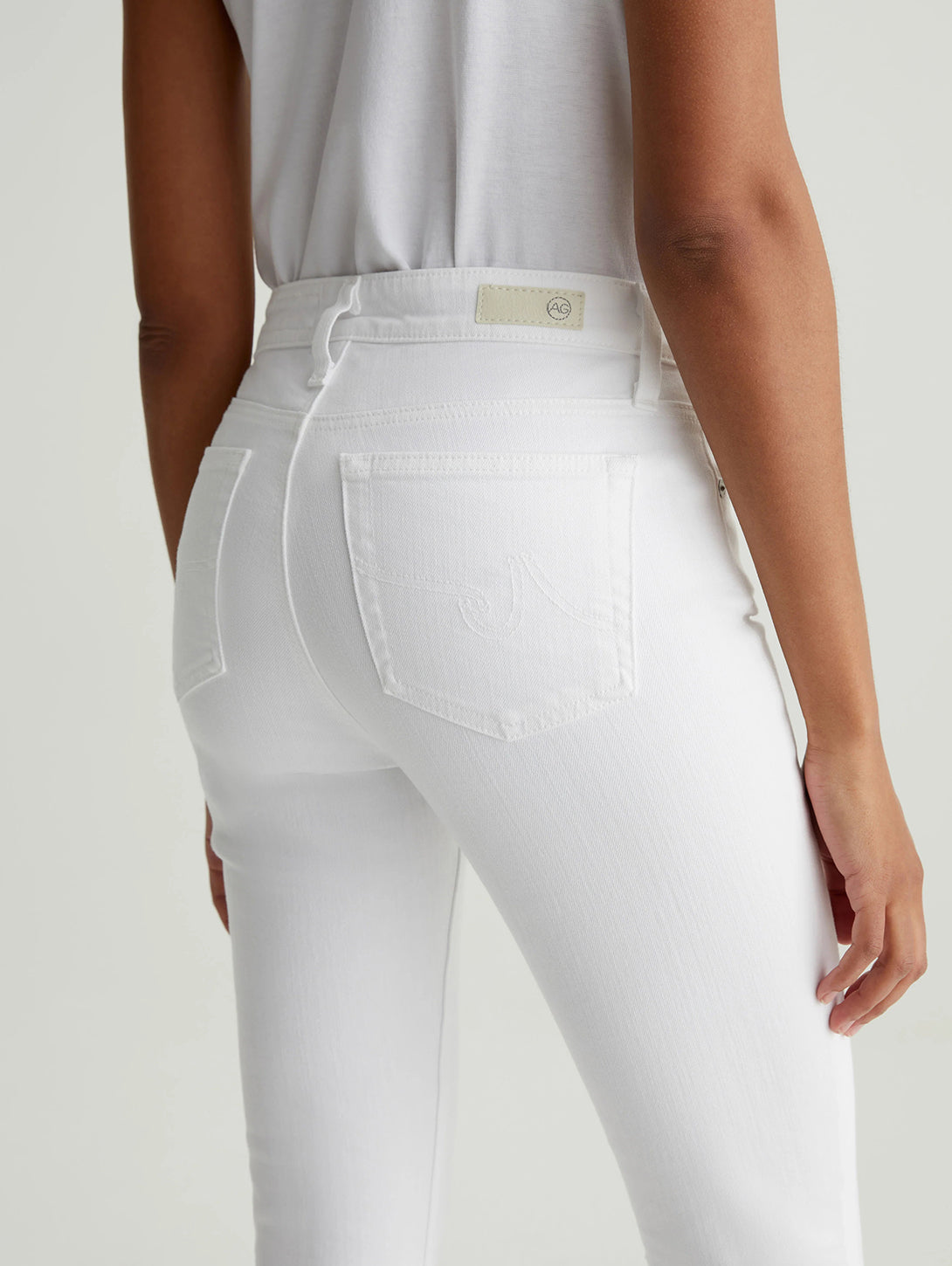 Mari Mid Rise Straight Jean - White