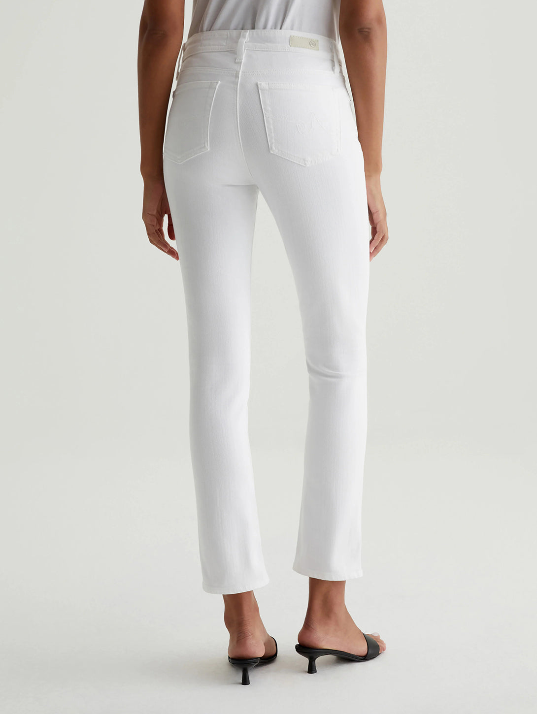 Mari Mid Rise Straight Jean - White