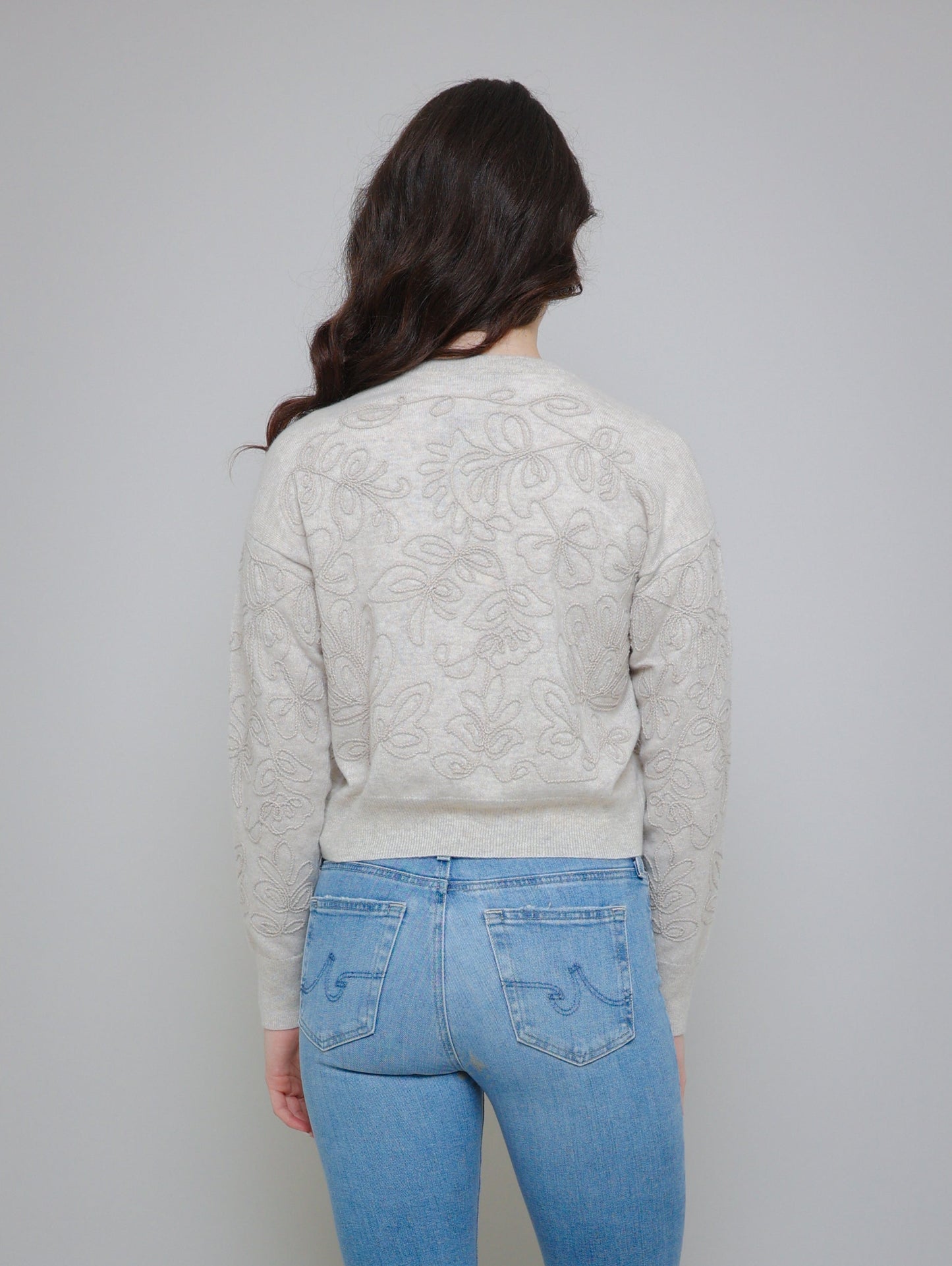 Embroidery Stitch Cardigan - Mojave