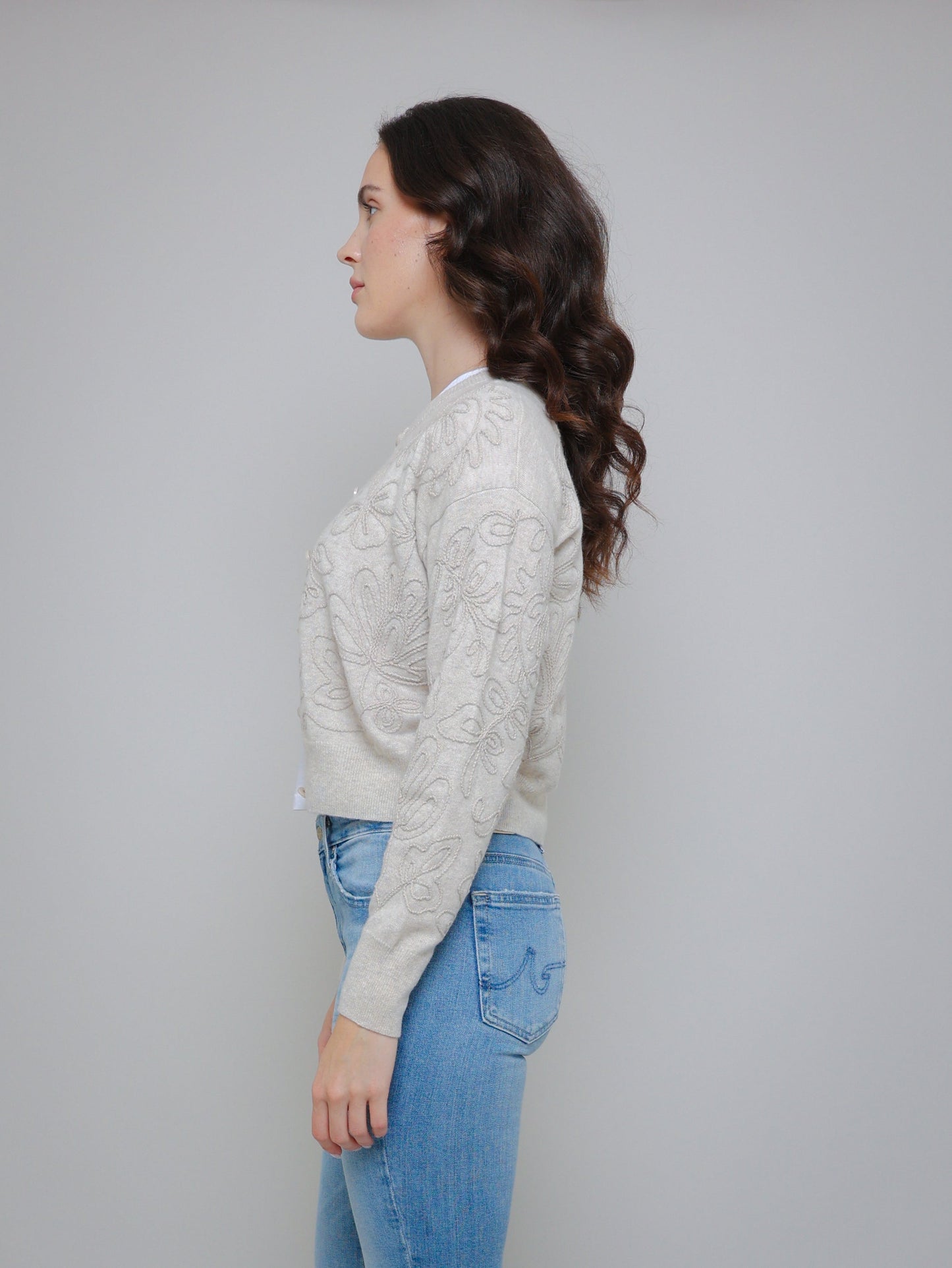 Embroidery Stitch Cardigan - Mojave