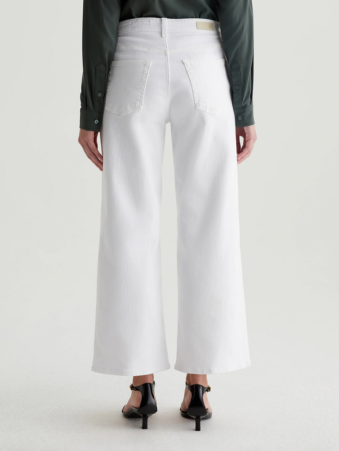 Saige Wide Leg Crop Jean - Gallery White