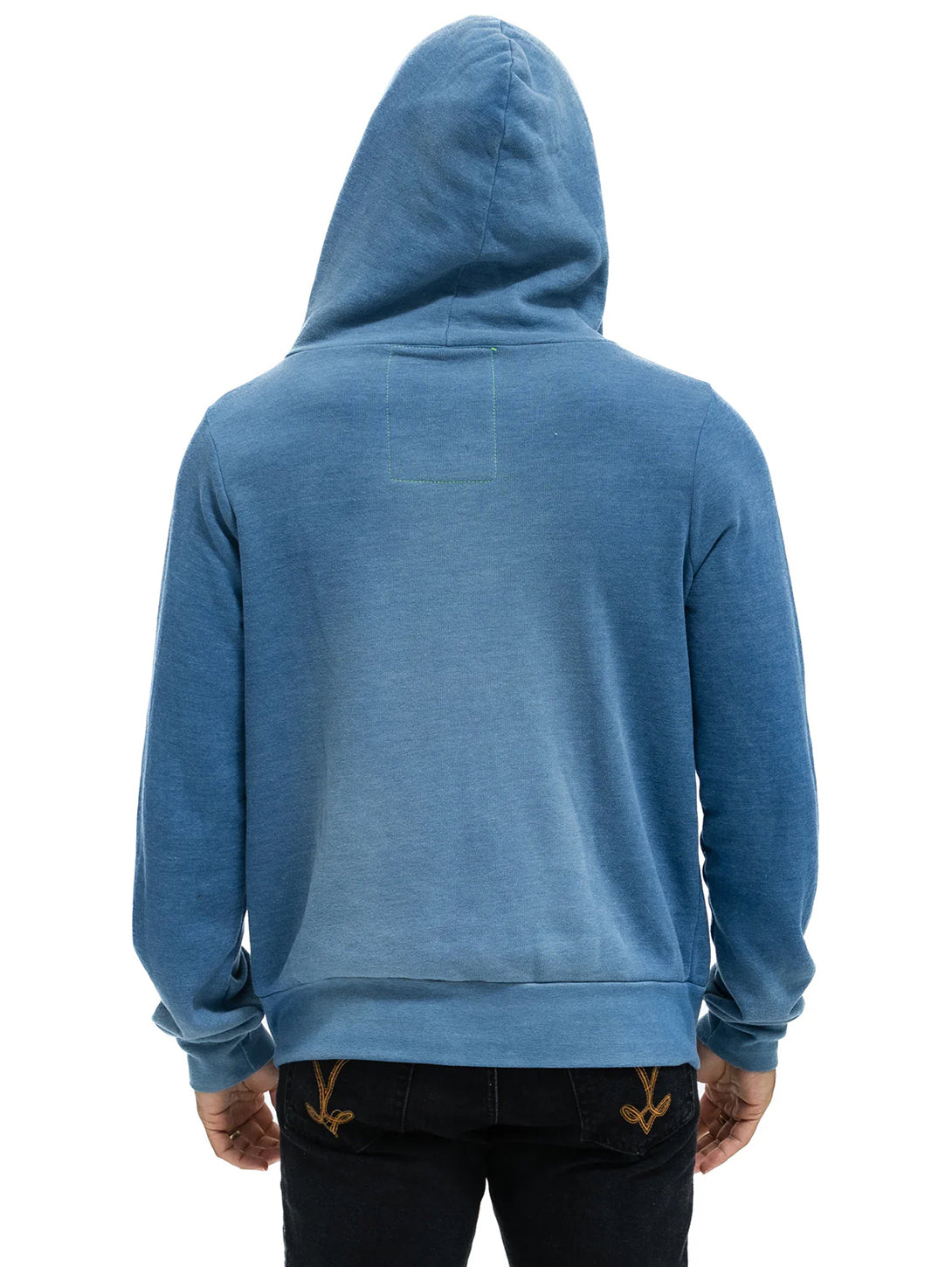 5 Stripe Zip Hoodie - Faded Water