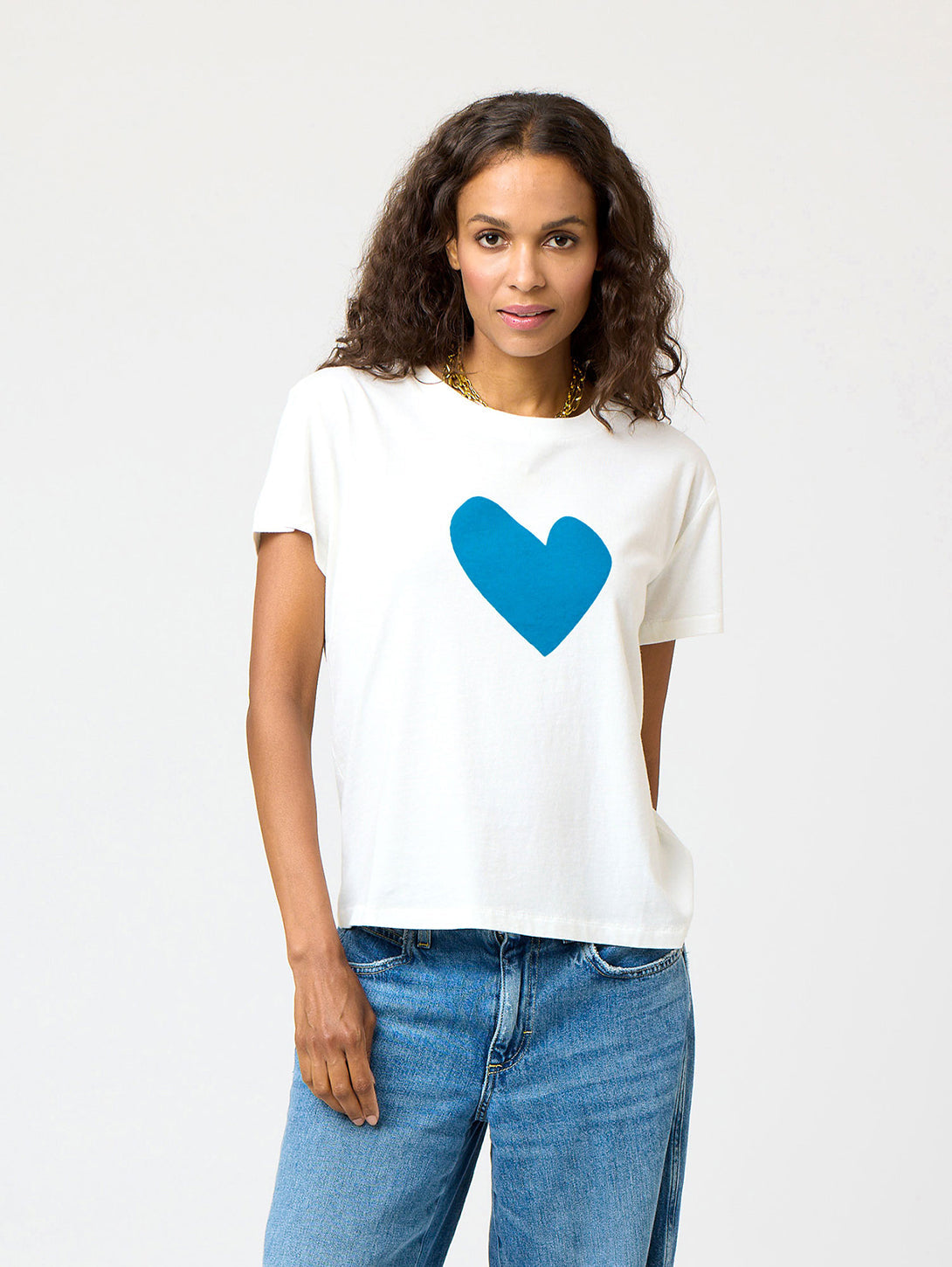 Suke Imperfect Heart Tee - Mid Blue