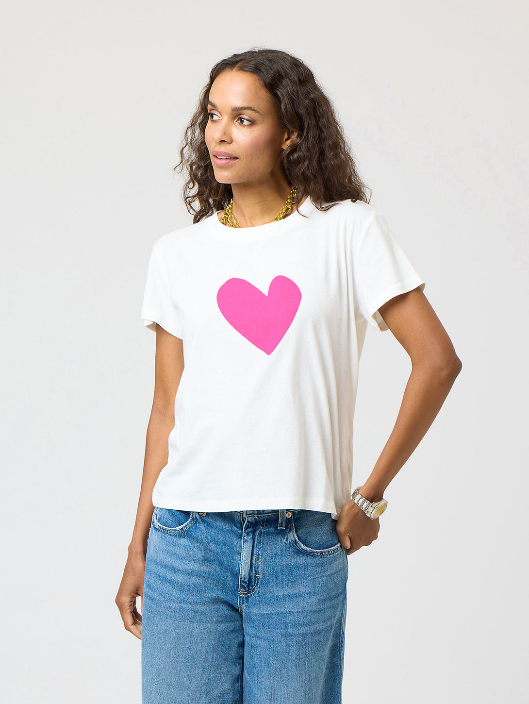 Suki Imperfect Heart Tee - Neon Pink