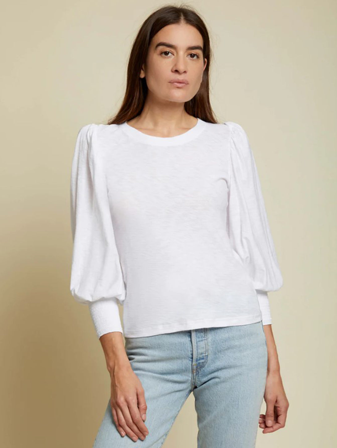 Loren Smocked Top - White