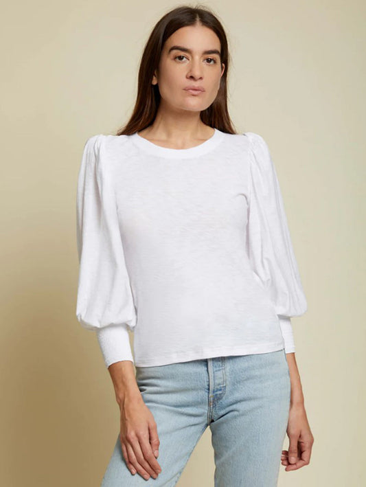 Loren Smocked Top - White