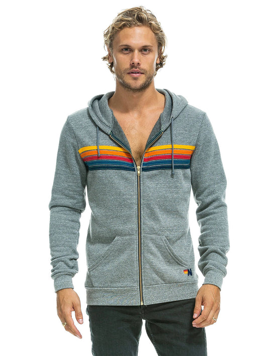 5 Stripe Hoodie - Heather Grey