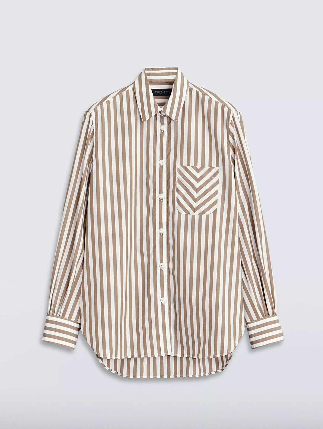 Maxine Stipe Shirt - Brown Stripe