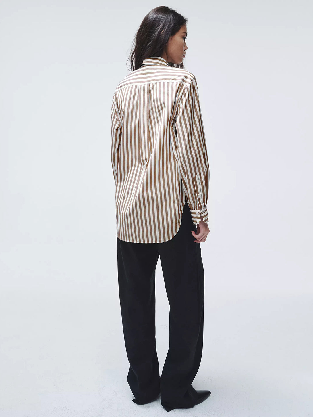 Maxine Stipe Shirt - Brown Stripe