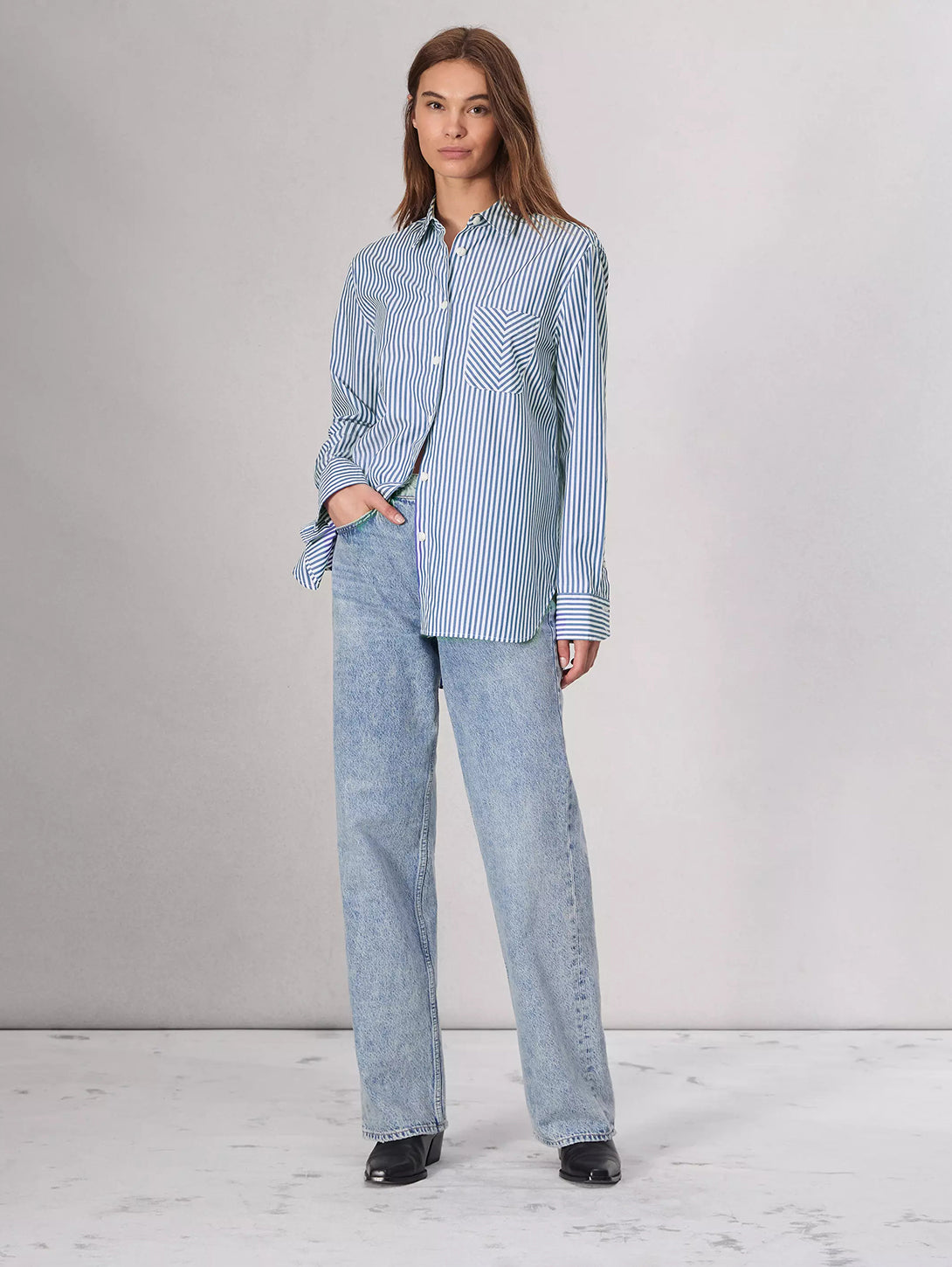 Maxine Shirt - Blue Stripe