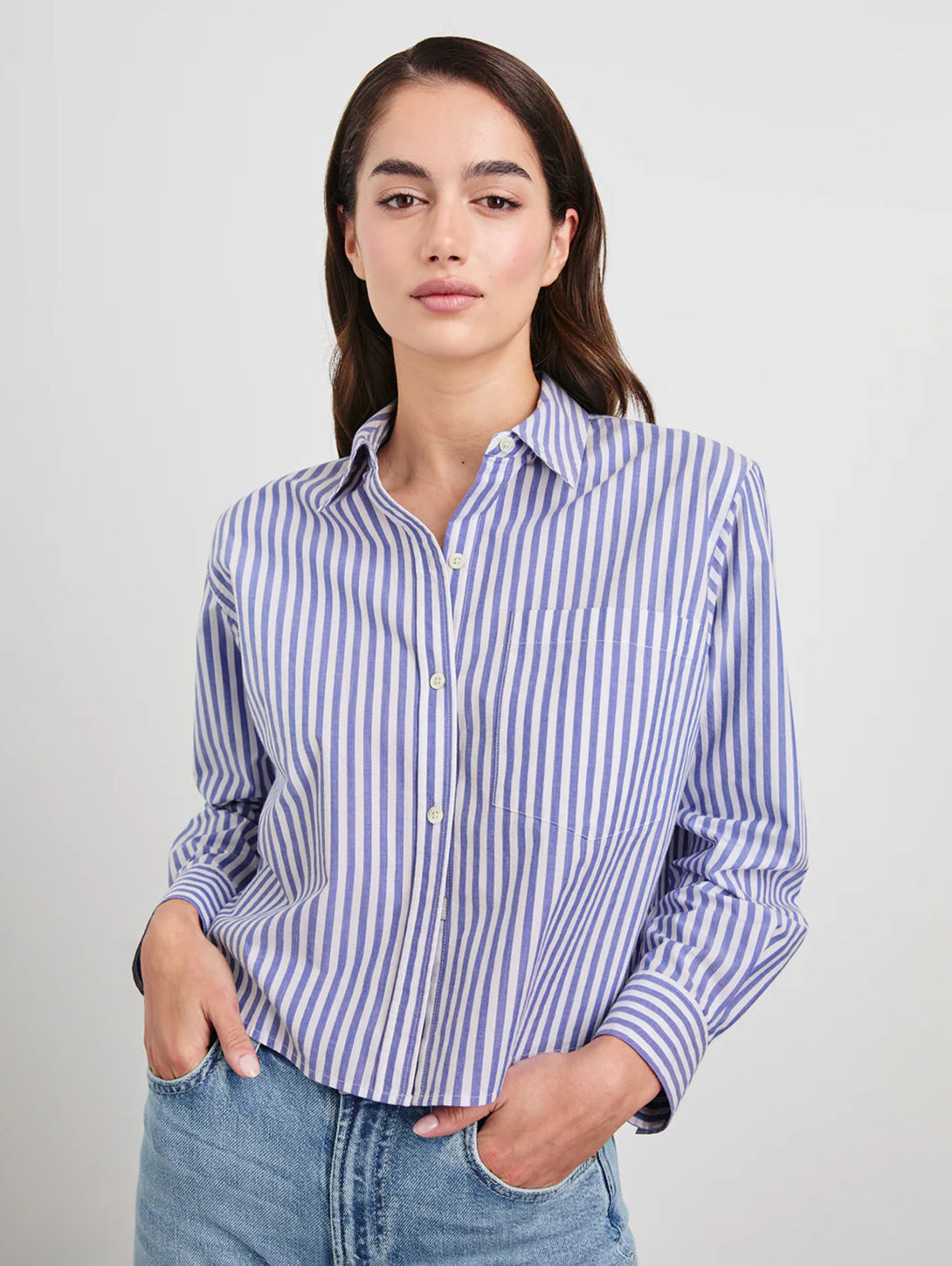 Ramy Shirt - Mariner White Stripe