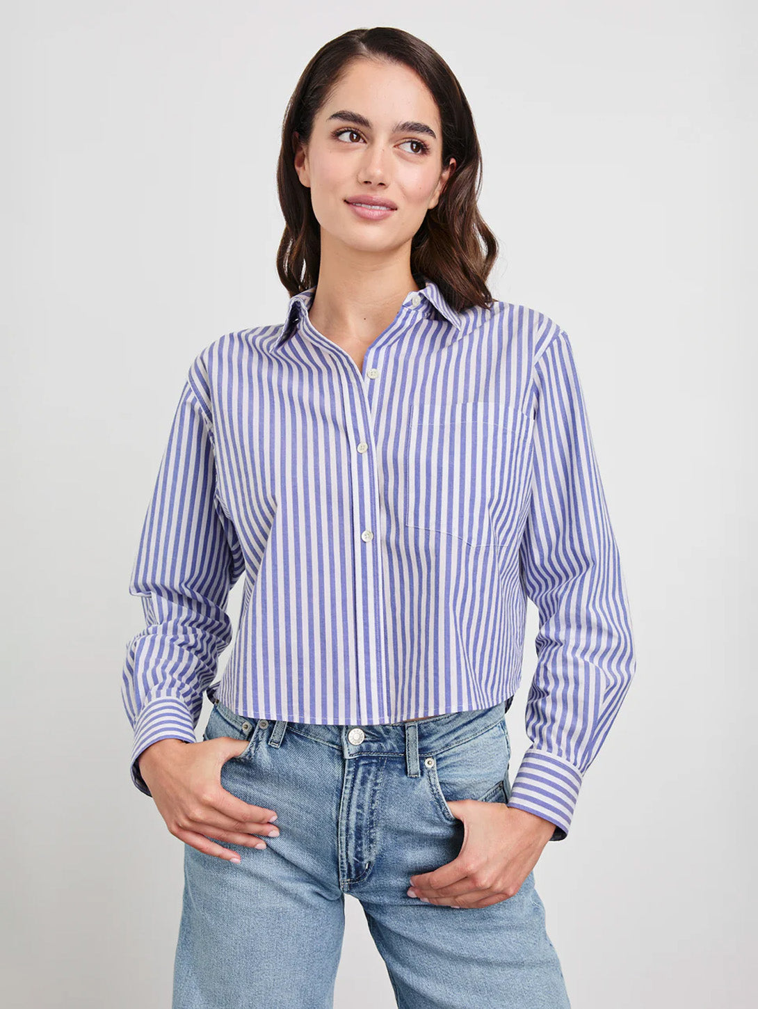 Ramy Shirt - Mariner White Stripe