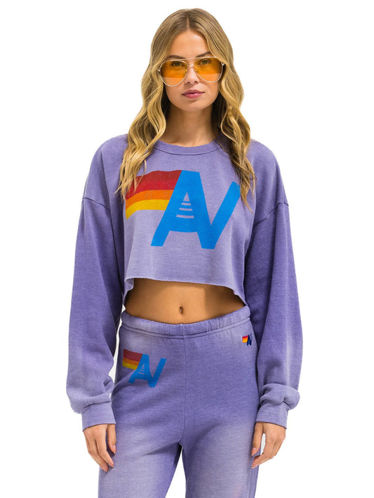 Vintage Logo Crop Crew Sweatshirt - Faded Grape