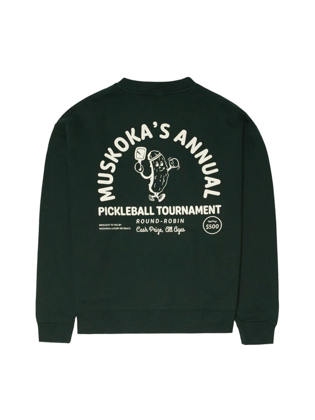 Muskoka Forever Pickleball Crewneck Sweatshirt - Forest Green