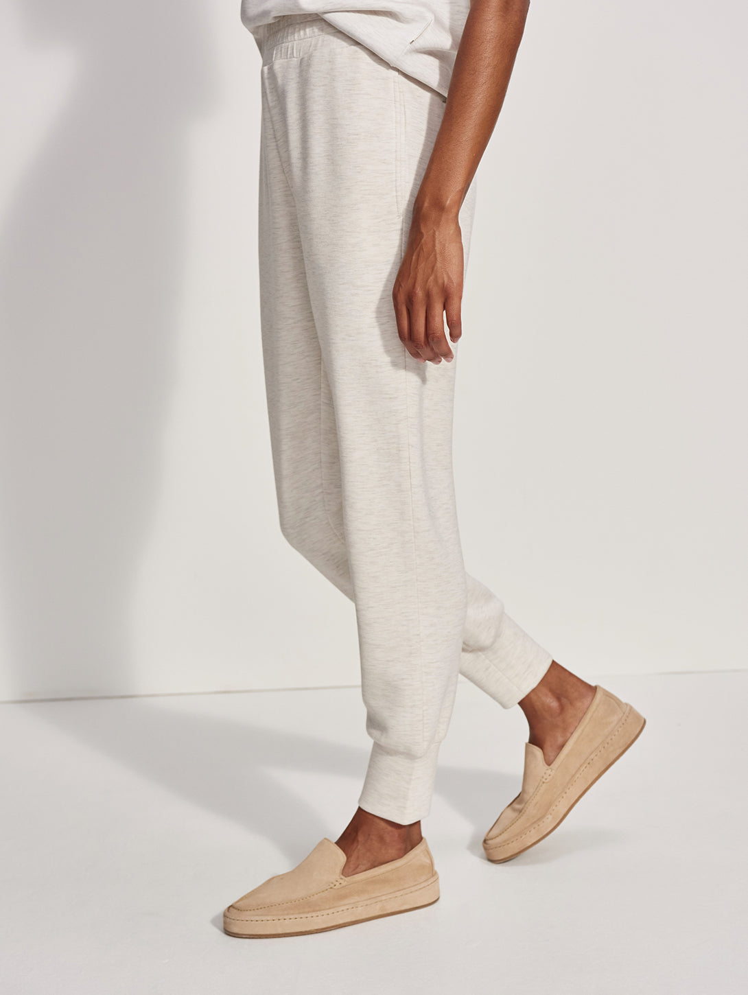 The Slim Cuff Pant 25" - Ivory Marl