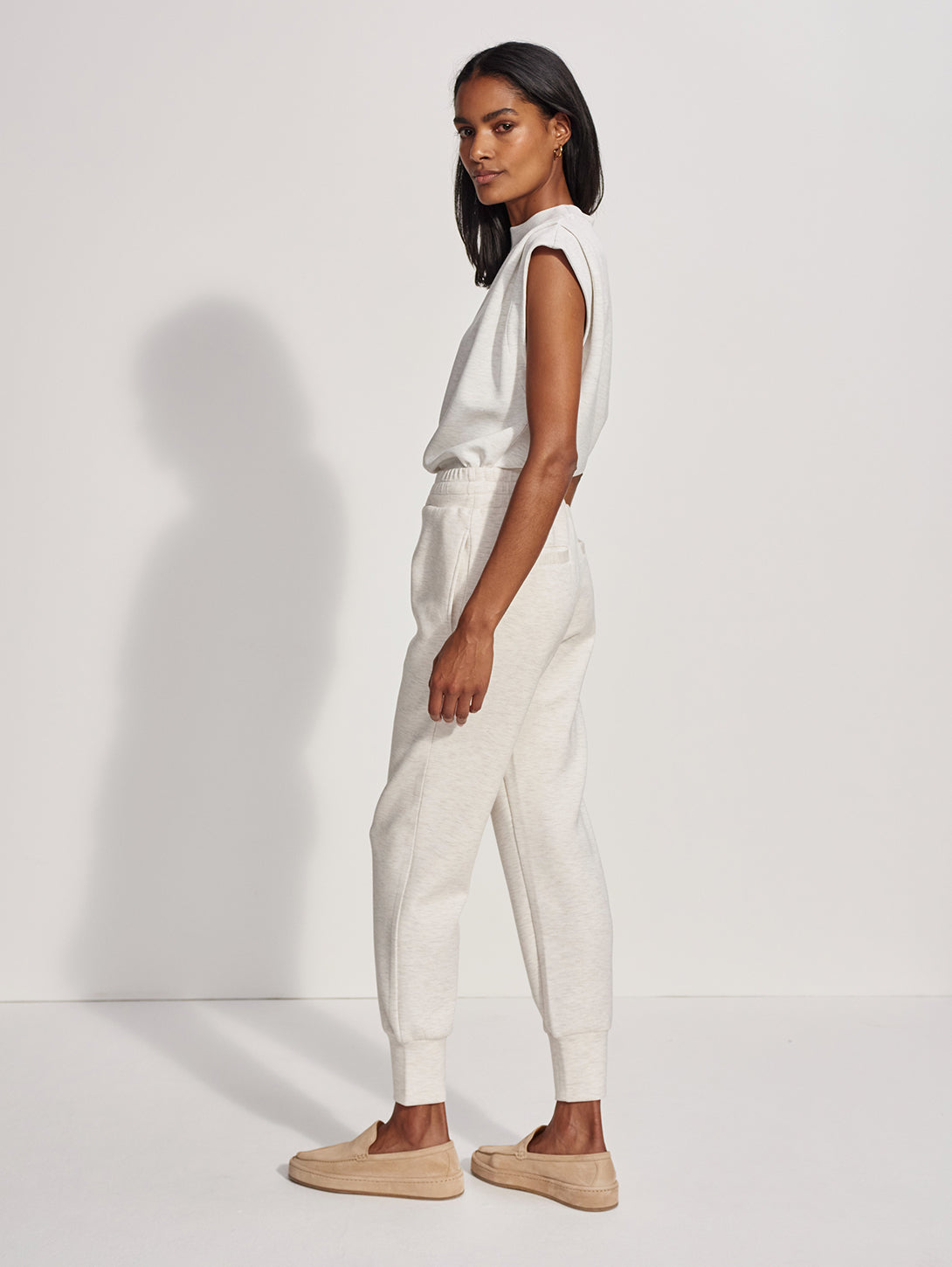 The Slim Cuff Pant 25" - Ivory Marl