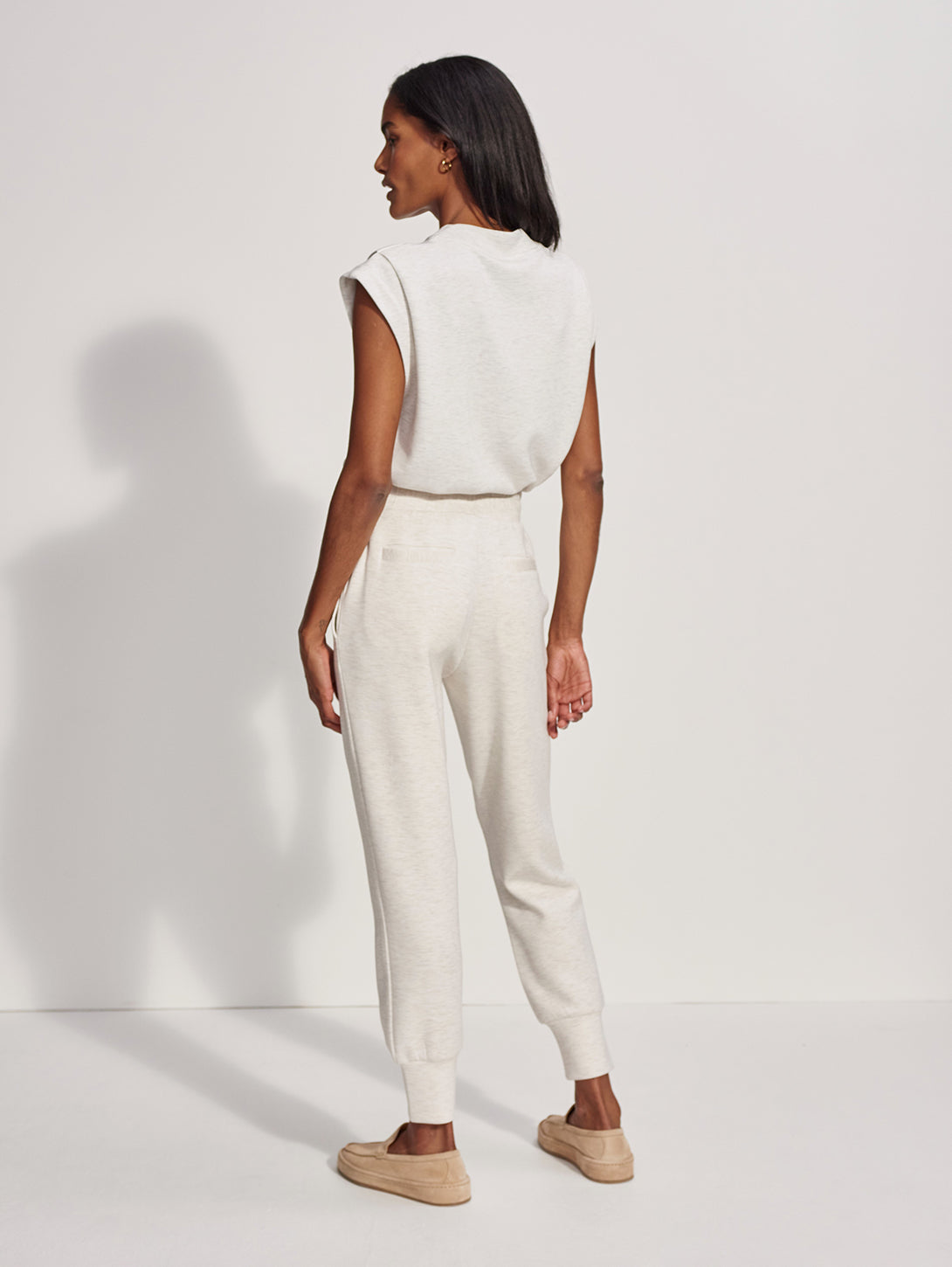 The Slim Cuff Pant 25" - Ivory Marl