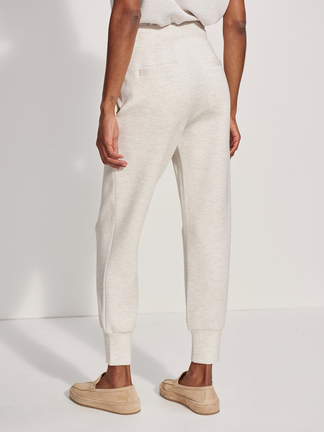 The Slim Cuff Pant 25" - Ivory Marl