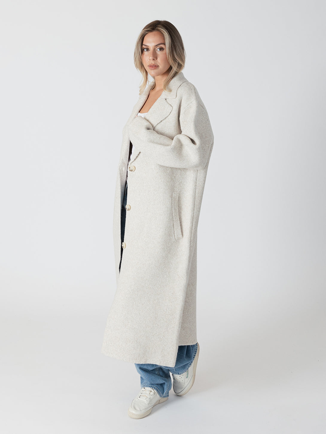 Victoria Lux Oversized Coat - Beige