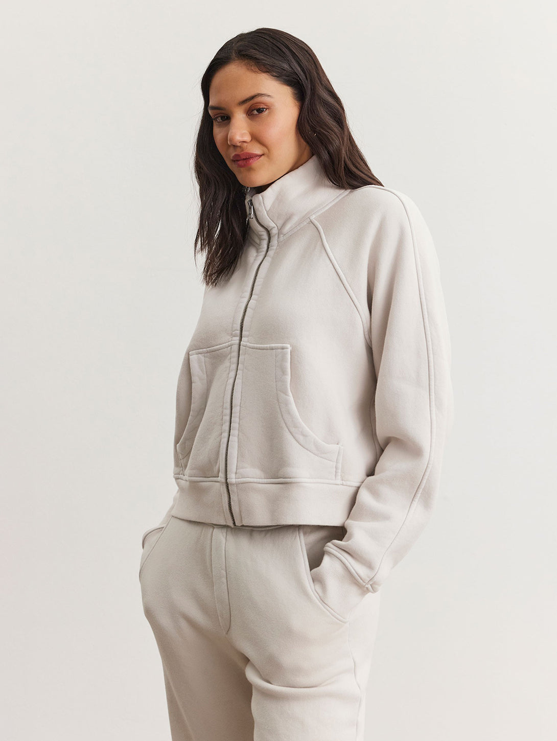 Cecilia Zip Sweatshirt - Crescent