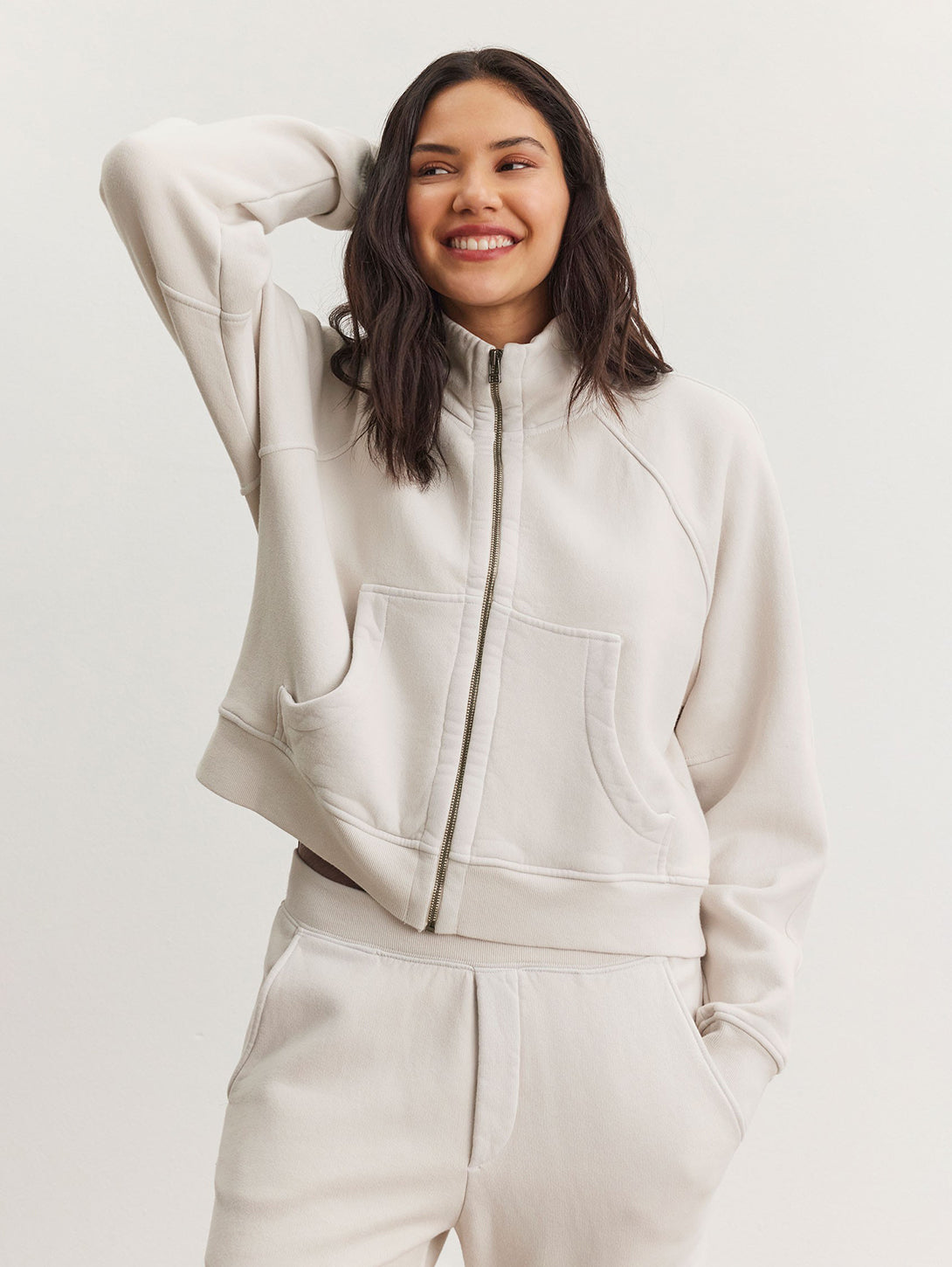 Cecilia Zip Sweatshirt - Crescent