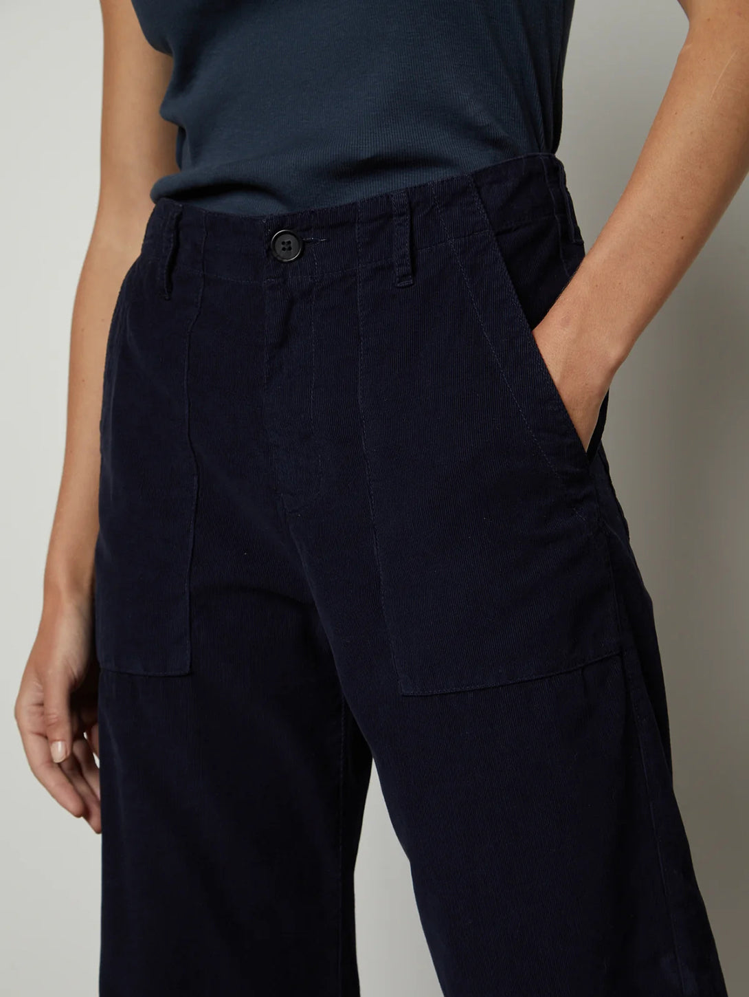 Vera Cropped Corduroy Pant - Night