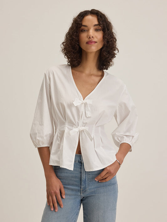 Riri Poplin Top - White