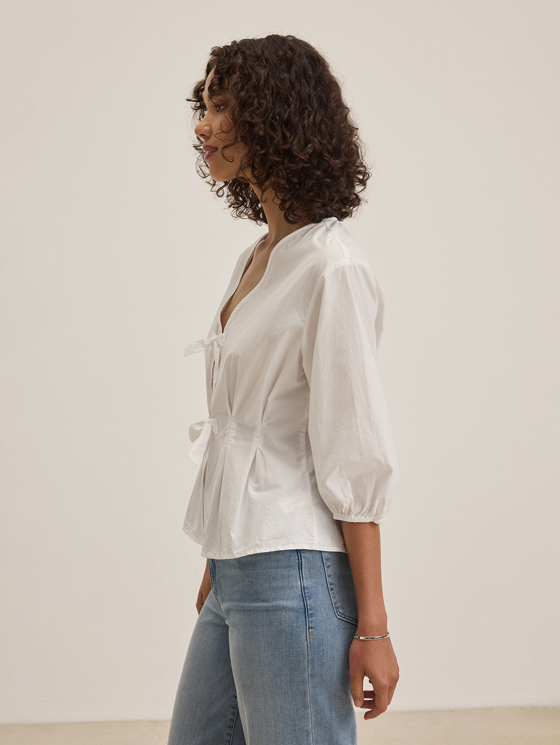 Riri Poplin Top - White