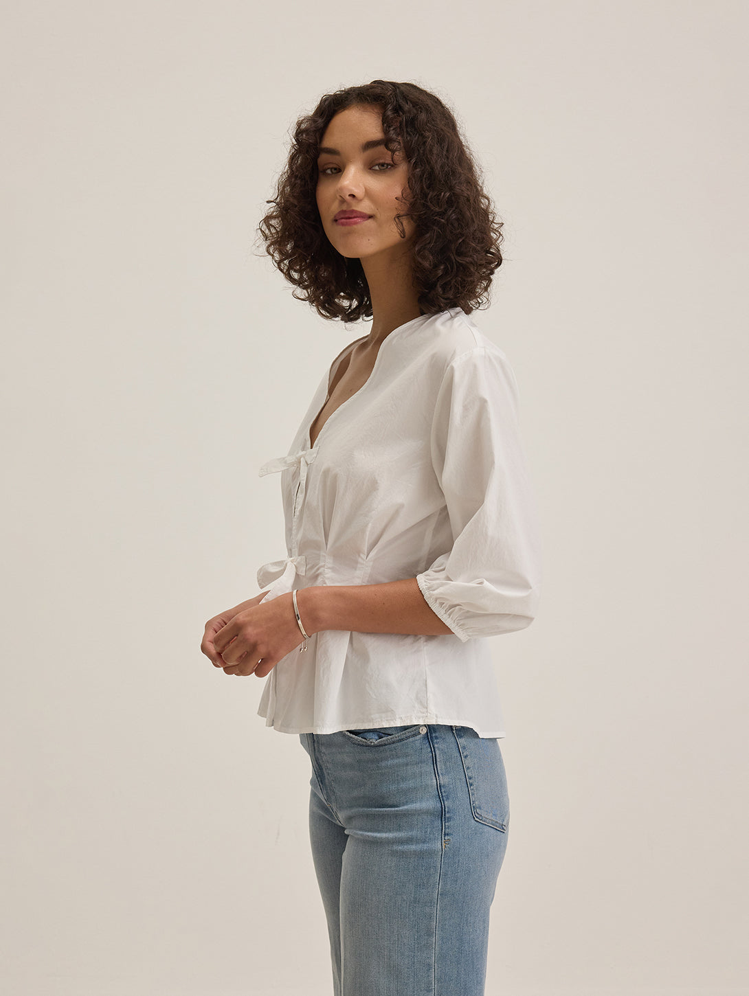 Riri Poplin Top - White