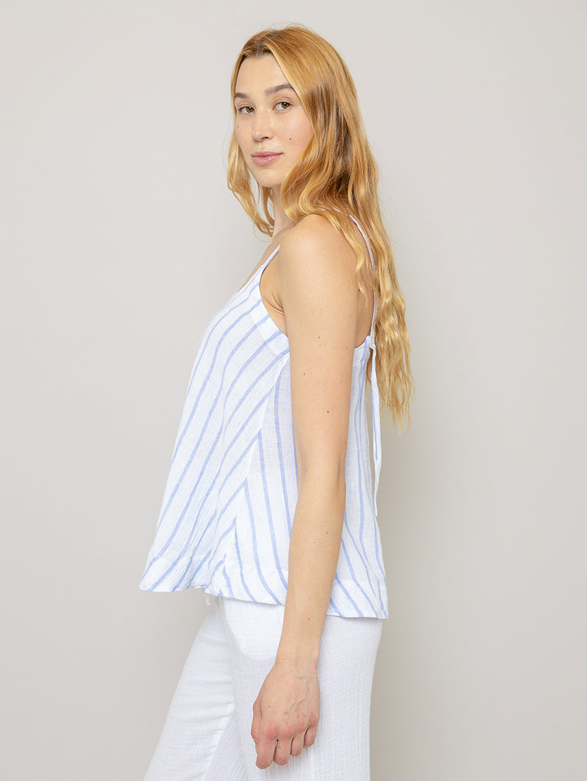 Traci Top - White Stripe