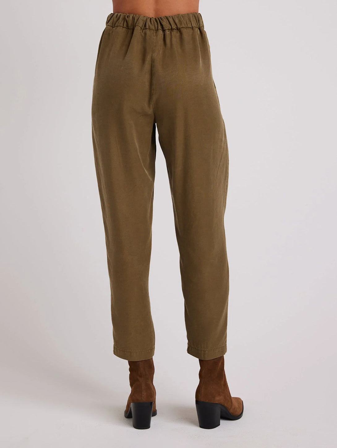 Nico Clean Waist Slouchy Trouser - Basil Green