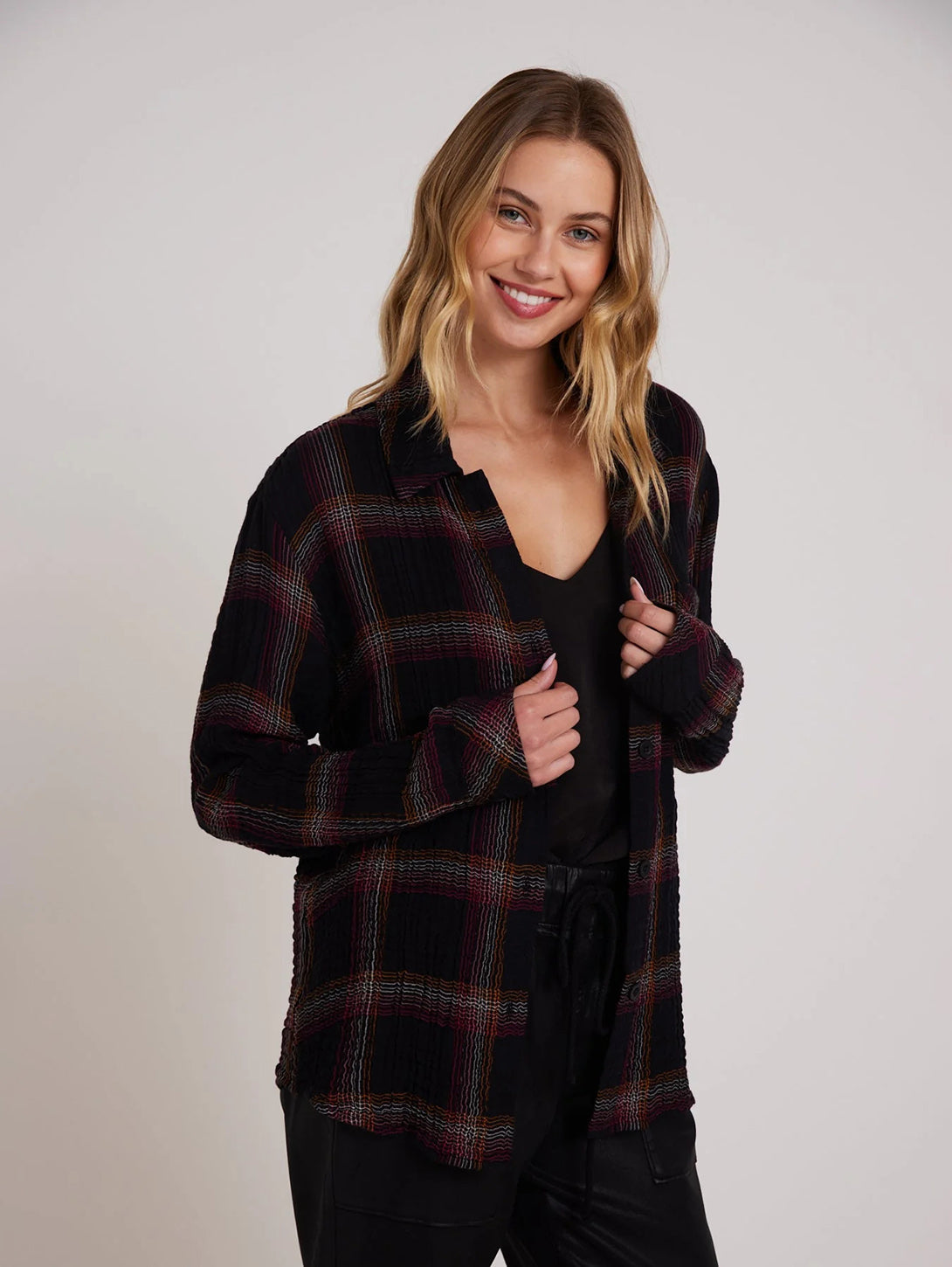 Oversized Shirt with Pocket -  Autumn Sunset Plaid