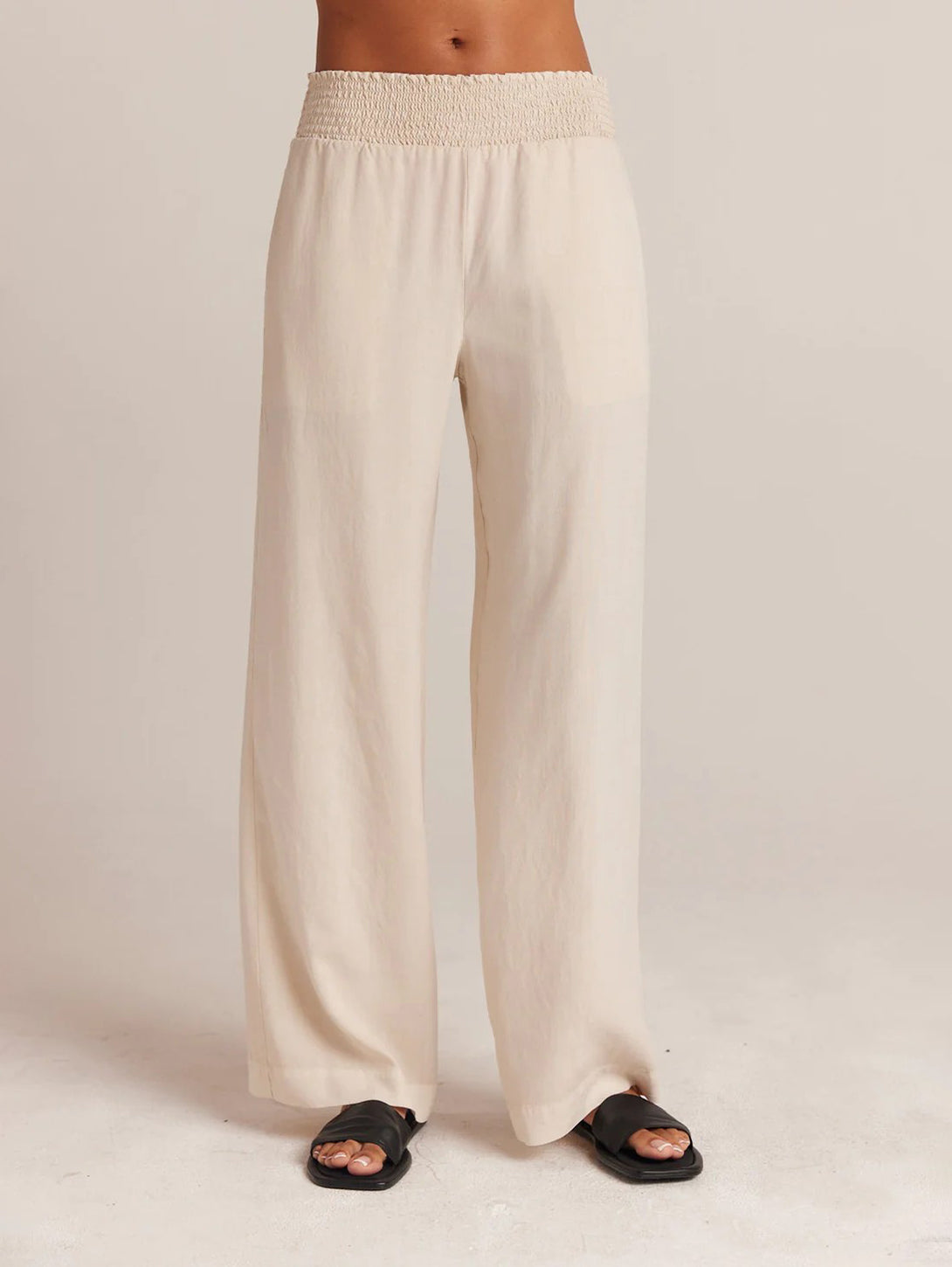 Smocked Waist Wide Leg Pant - Cliffside