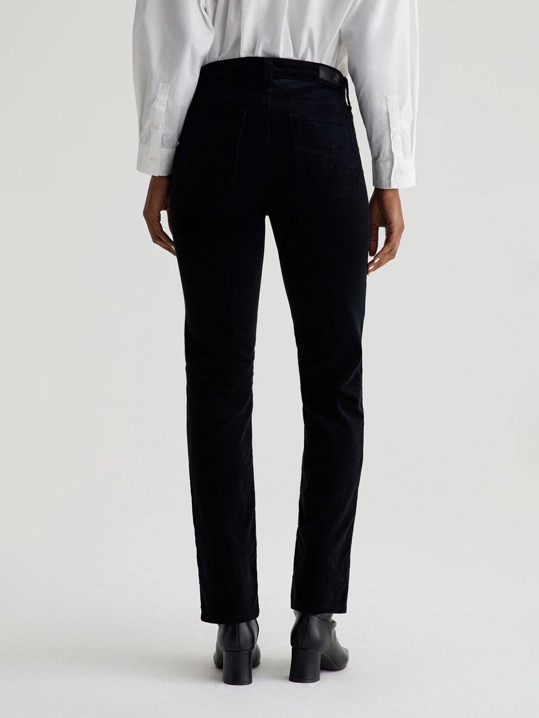 Mari Mid Rise Corduroy Pant - Super Black